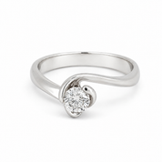 Anello - 18 carati Oro bianco- 0.28ct. tw. Diamante (Naturale) - Made in Italy - HandMade