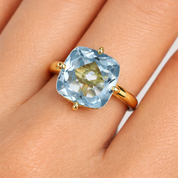 Anello - 18 carati Oro giallo - 12.00ct. tw. Topazio