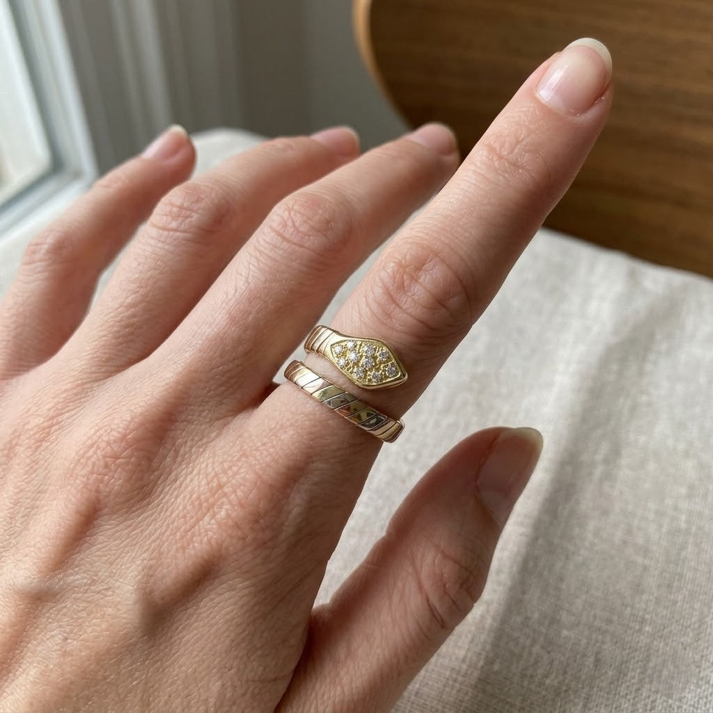 Anello - 18 carati Oro giallo, Oro rosa, Oro bianco - 0.15ct. tw. Diamante (Naturale)