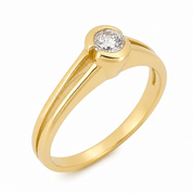 Anello - 18 carati Oro giallo - 0.23ct. tw. Diamante (Naturale) - Made in Italy - Handmade