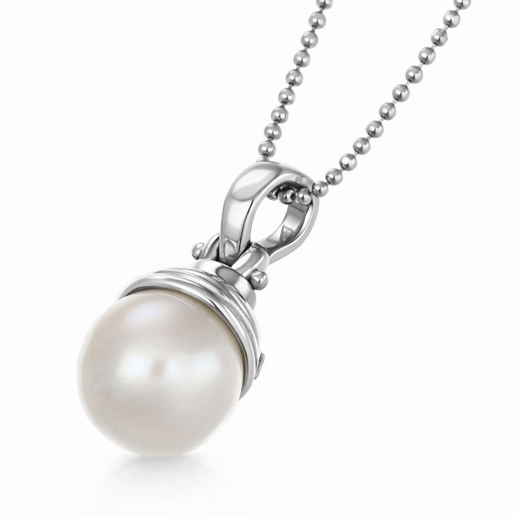 Collana con ciondolo - 18 carati Oro bianco