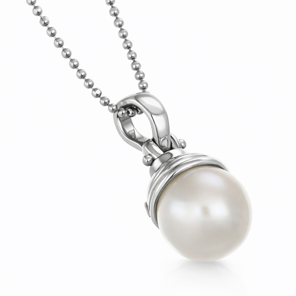 Collana con ciondolo - 18 carati Oro bianco