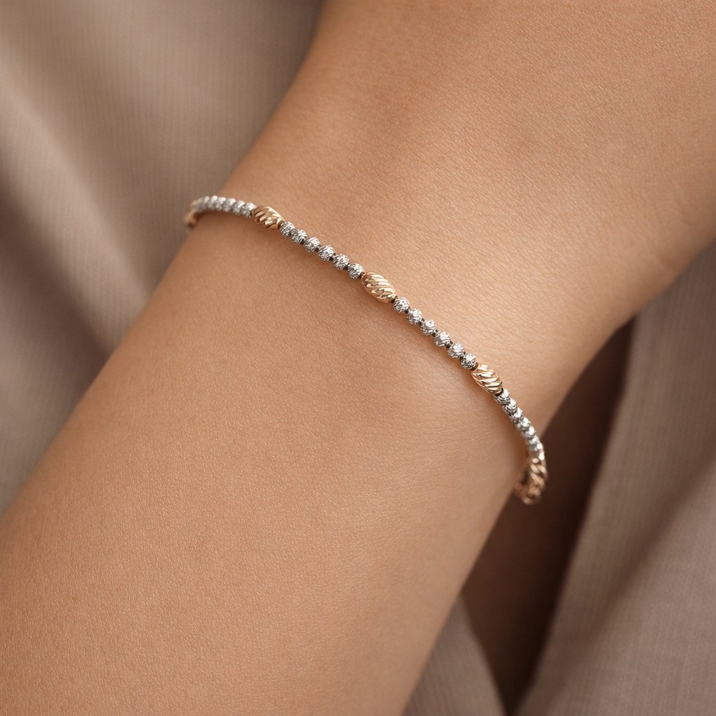 Bracciale in Oro Bianco , Oro Rosa 18 carati