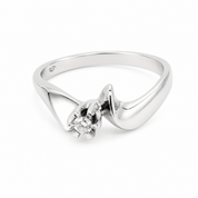 Anello - 18 carati Oro bianco - 0.05ct. tw. Diamante (Naturale) - Made in Italy - Handmade