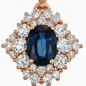 Ciondolo - 18 carati Oro rosa - 1.45ct. tw. Zaffiro - Diamante