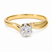 Anello - 18 carati Oro bianco, Oro giallo- 0.45ct. tw. Diamante (Naturale) - Made in Italy - Handmade