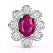 Orecchini - 18 carati Oro bianco - 1.52ct. tw. Rubino - Diamante