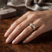 Anello - 18 carati Oro giallo - 0.24ct. tw. Diamante (Naturale) - Made in Italy - HandMade