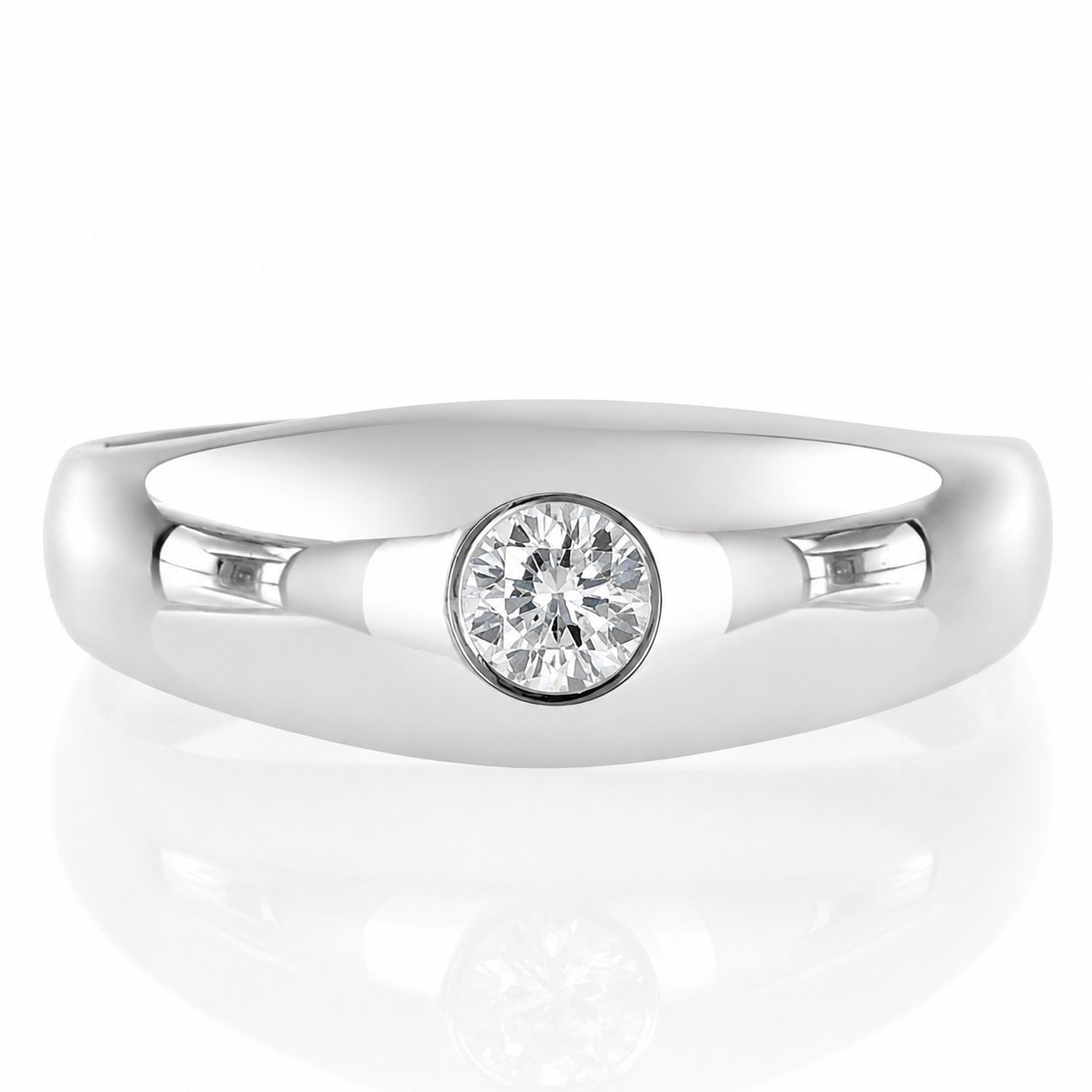 Anello - 18 carati Oro bianco - 0.23ct. tw. Diamante (Naturale) - Made in Italy - Handmade