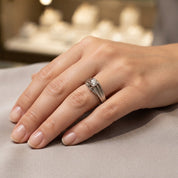 Anello - 18 carati Oro bianco- 0.33ct. tw. Diamante (Naturale) - Made in Italy - Handmade