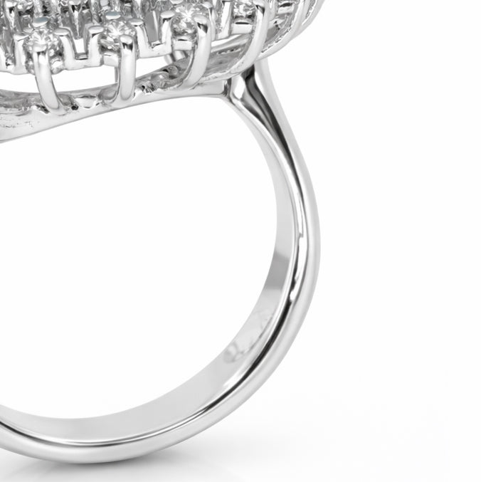 Anello - 18 carati Oro bianco - 16.22ct. tw. Acquamarina - Diamante