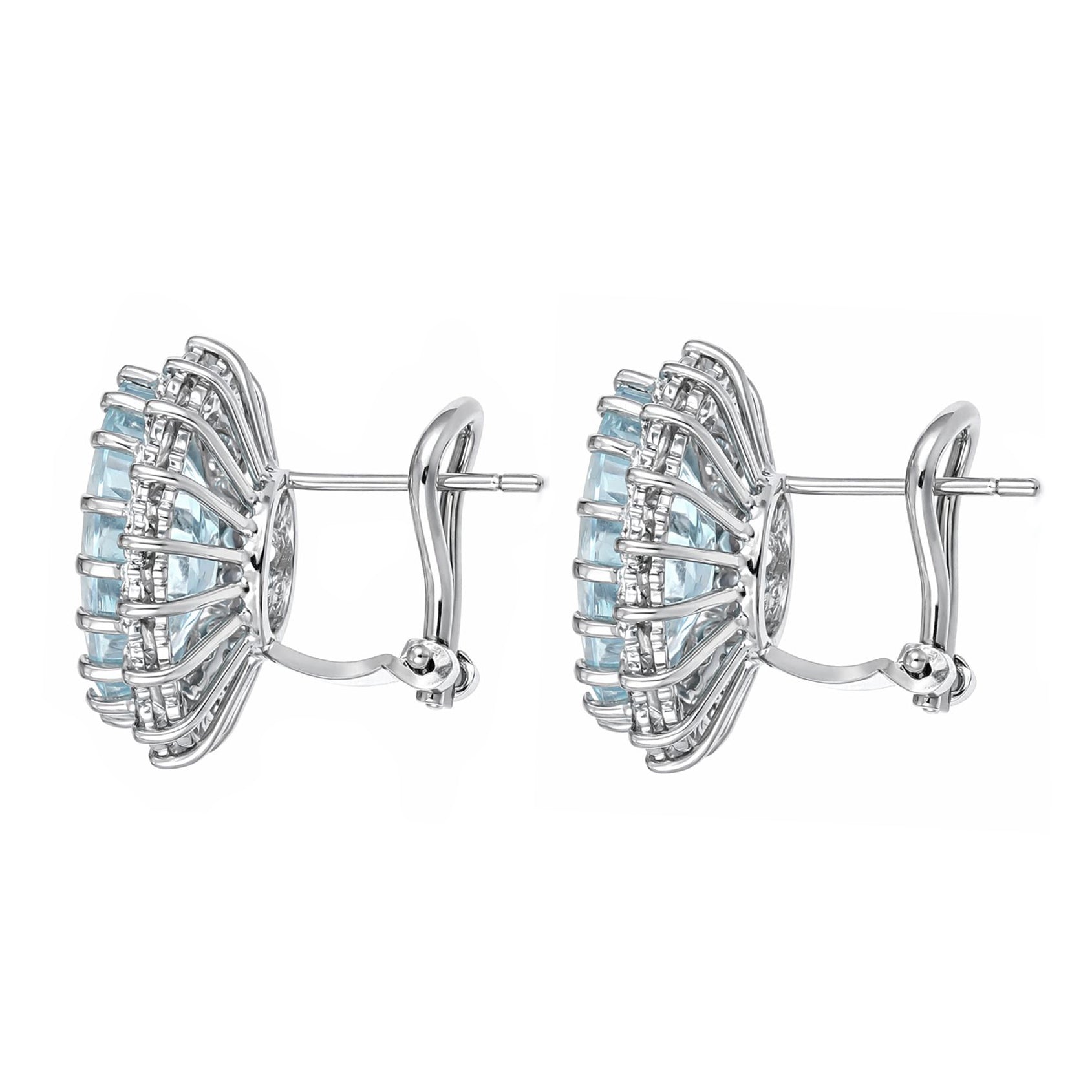 Orecchini - 18 carati Oro bianco - 10.80ct. tw. Acquamarina - Diamante