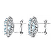 Orecchini - 18 carati Oro bianco - 10.80ct. tw. Acquamarina - Diamante