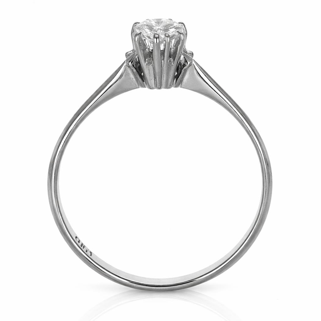 Anello - 18 carati Oro bianco - 0.25ct. tw. Diamante (Naturale)