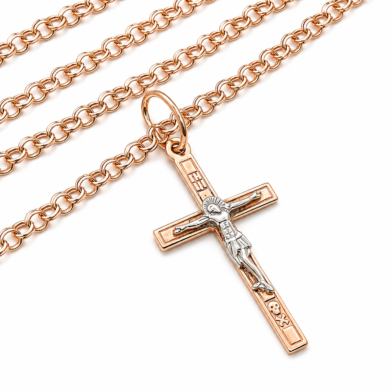 Collana con ciondolo - 14 carati Oro rosa, Oro bianco - Made in Italy - Handmade
