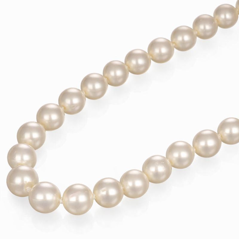 Collana - 18 carati Oro bianco - 0.18ct. tw. Diamante (Naturale) - Perla