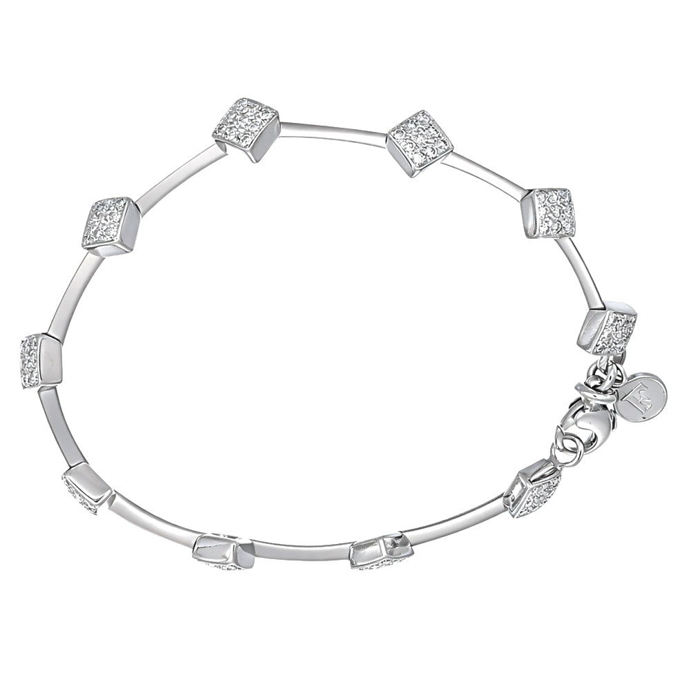Bracciale - 18 carati Oro bianco - 0.90ct. tw. Diamante (Naturale)
