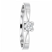 Anello - 18 carati Oro bianco Diamante (Naturale)