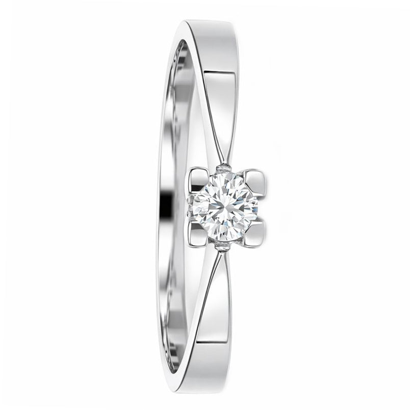 Anello - 18 carati Oro bianco Diamante (Naturale)