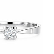 Anello - 18 carati Oro bianco Diamante (Naturale)