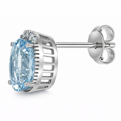 Orecchini - 18 carati Oro bianco - 1.95ct. tw. Acquamarina - Diamante