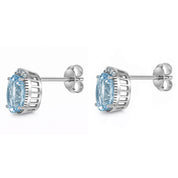 Orecchini - 18 carati Oro bianco - 1.95ct. tw. Acquamarina - Diamante