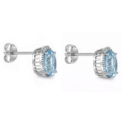 Orecchini - 18 carati Oro bianco - 1.95ct. tw. Acquamarina - Diamante