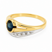 Anello - 18 carati Oro giallo, Oro bianco - 0.86ct. tw. Zaffiro - Diamante - Made in Italy - Handmade