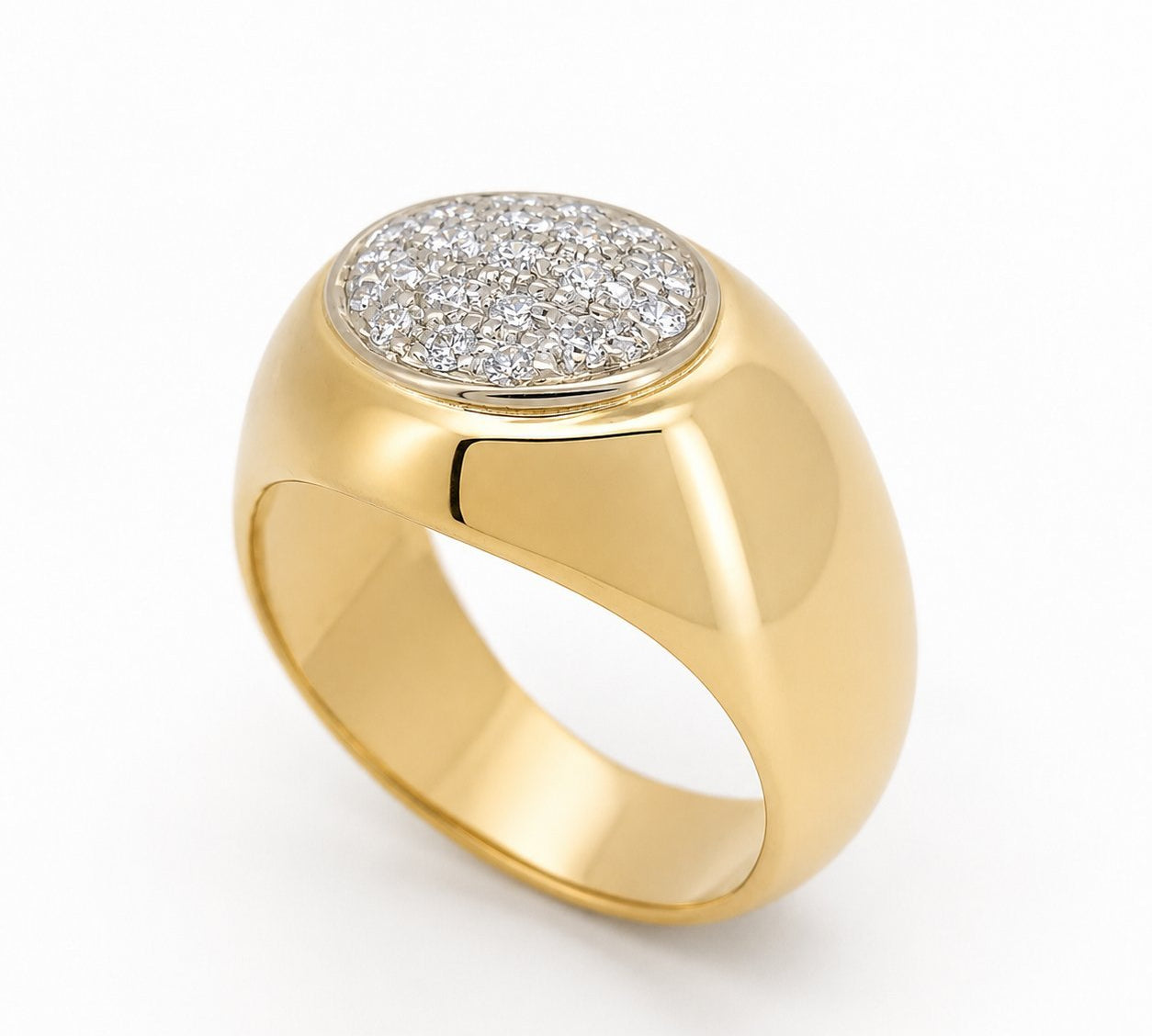 Anello - 18 carati Oro giallo, Oro bianco - 0.19ct. tw. Diamante (Naturale) - Made in Italy - Handmade