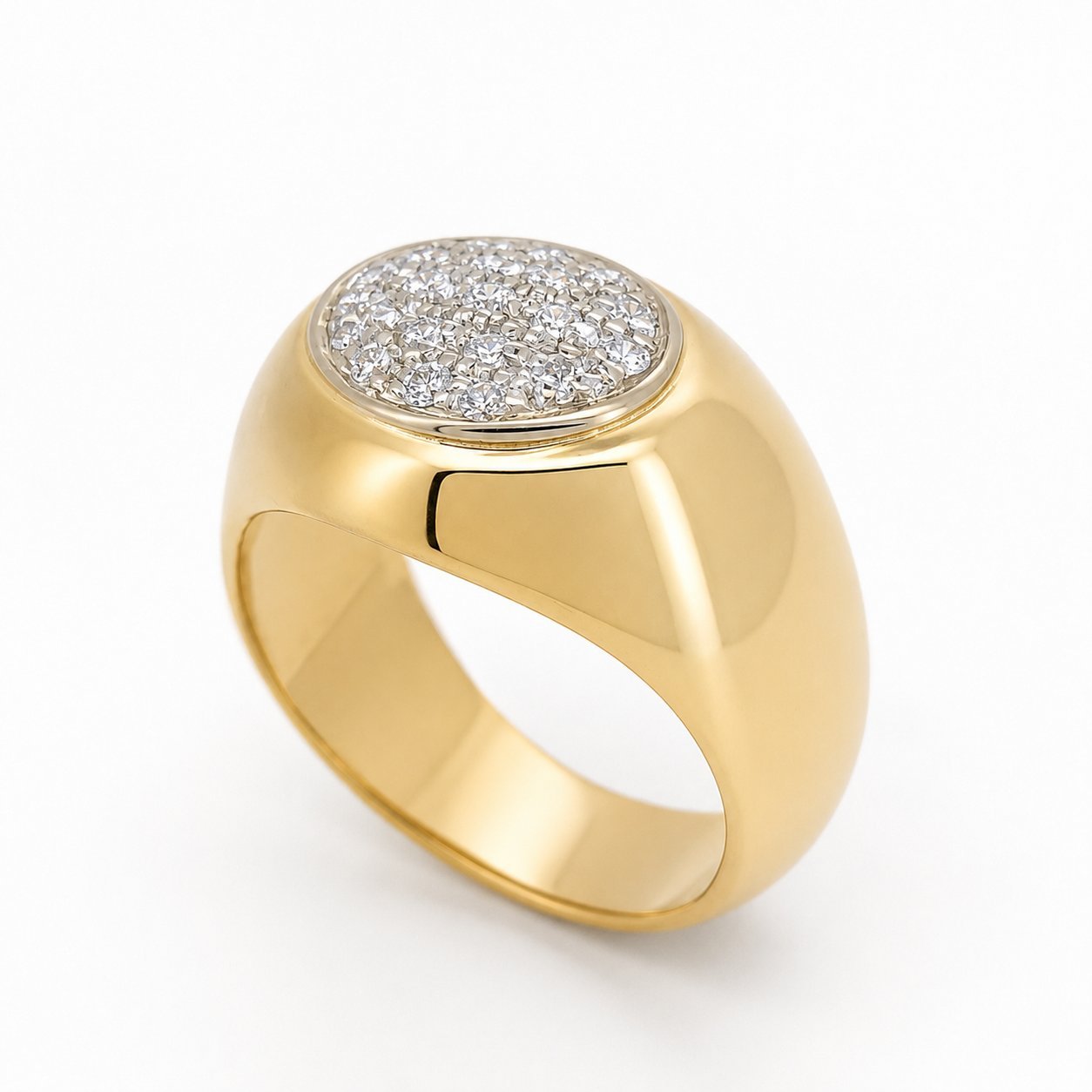 Anello - 18 carati Oro giallo, Oro bianco - 0.19ct. tw. Diamante (Naturale) - Made in Italy - Handmade