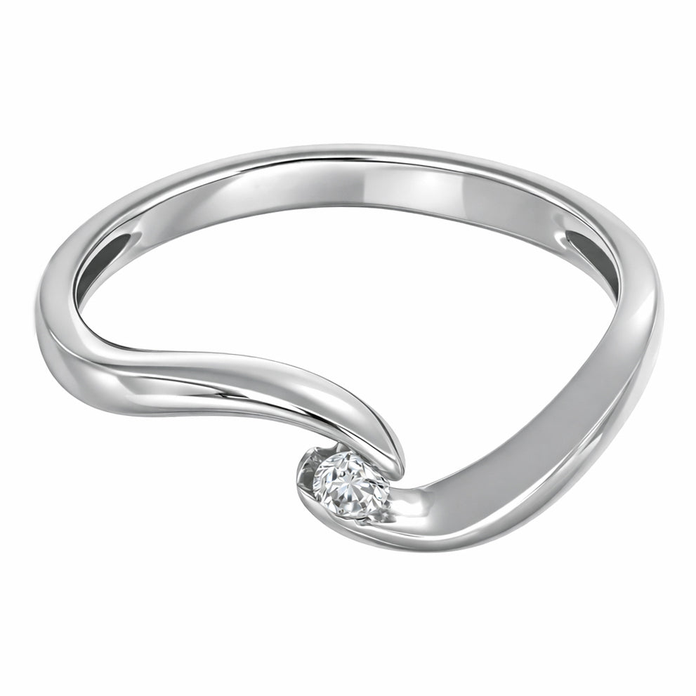 Anello - 18 carati Oro bianco Diamante (Naturale)