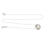 Collana con ciondolo - 18 carati Oro bianco - 0.04ct. tw. Perla - Diamante