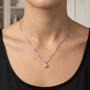 Collana con ciondolo - 18 carati Oro bianco - 0.18ct. tw. Diamante (Naturale)