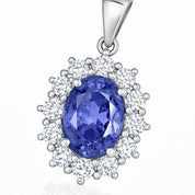 Ciondolo - 18 carati Oro bianco - 1.55ct. tw. Zaffiro - Diamante