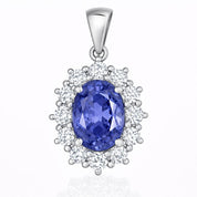 Ciondolo - 18 carati Oro bianco - 1.55ct. tw. Zaffiro - Diamante