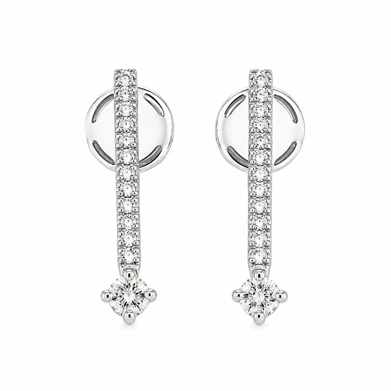 Orecchini - 18 carati Oro bianco - 0.40ct. tw. Diamante (Naturale) - Made in Italy - Handmade