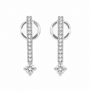 Orecchini - 18 carati Oro bianco - 0.40ct. tw. Diamante (Naturale) - Made in Italy - Handmade