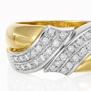 Anello - 18 carati Oro giallo, Oro bianco - 0.30ct. tw. Diamante (Naturale)