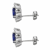 Orecchini - 18 carati Oro bianco - 2.16ct. tw. Zaffiro - Diamante
