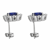 Orecchini - 18 carati Oro bianco - 2.16ct. tw. Zaffiro - Diamante