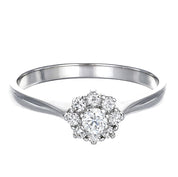 Anello - 18 carati Oro bianco - 0.22ct. tw. Diamante (Naturale)