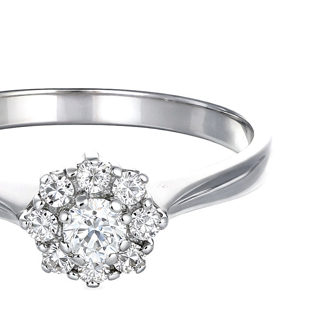 Anello - 18 carati Oro bianco - 0.22ct. tw. Diamante (Naturale)