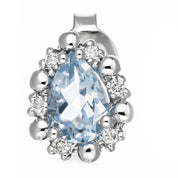 Orecchini - 18 carati Oro bianco - 0.74ct. tw. Acquamarina - Diamante