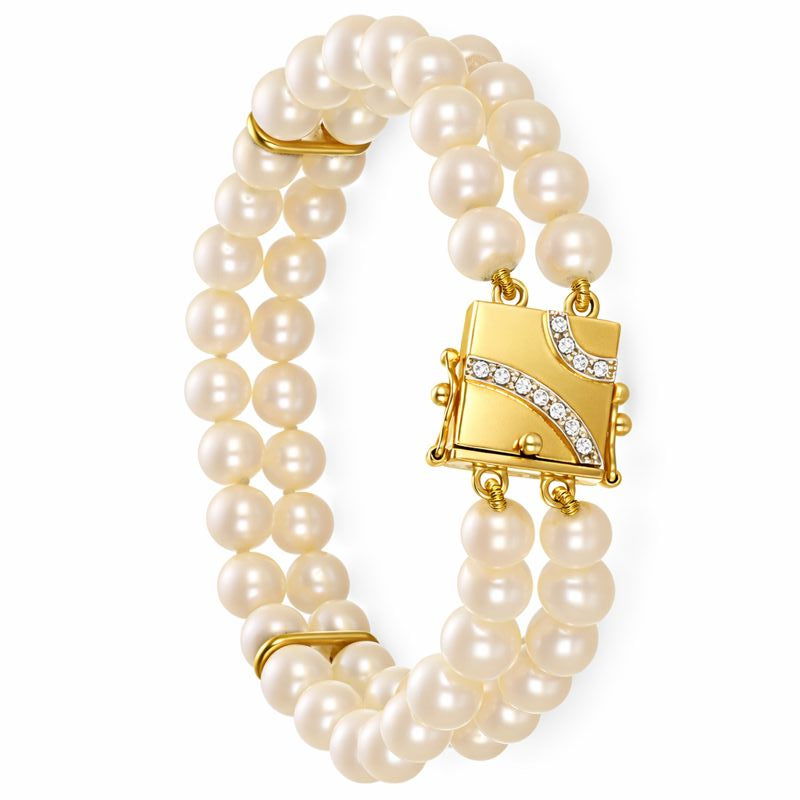 Bracciale - 18 carati Oro bianco, Oro giallo - 0.11ct. tw. Diamante (Naturale)