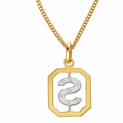 Collana con ciondolo - 18 carati Oro bianco, Oro giallo - 0.08ct. tw. Diamante (Naturale) - Made in Italy - Handmade