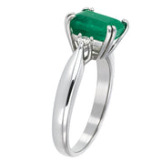 Anello - 18 carati Oro bianco - 2.30ct. tw. Smeraldo - Diamante