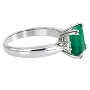 Anello - 18 carati Oro bianco - 2.30ct. tw. Smeraldo - Diamante