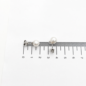 Orecchini - 18 carati Oro bianco - 0.10ct. tw. Diamante (Naturale) - Perla - Made in Italy - Handmade