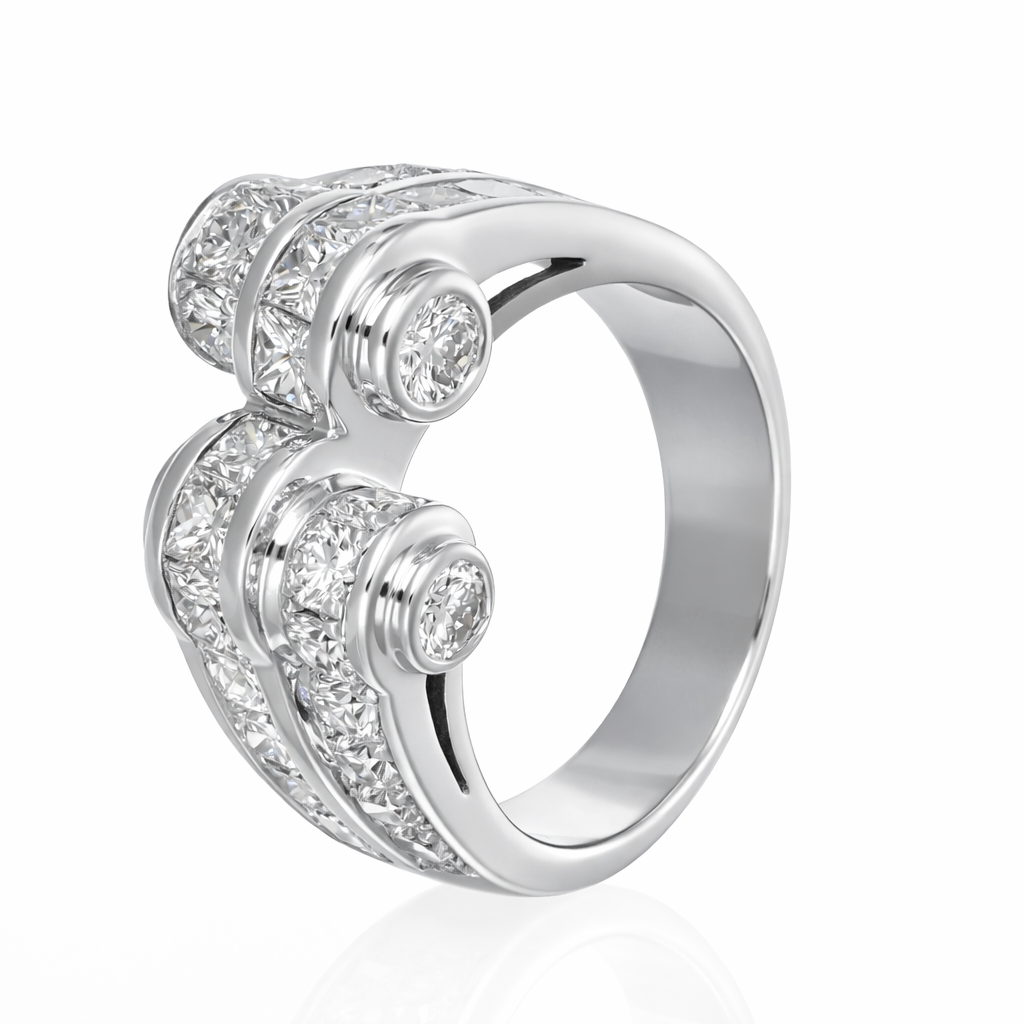 Anello - 18 carati Oro bianco - 2.32ct. tw. Diamante (Naturale)
