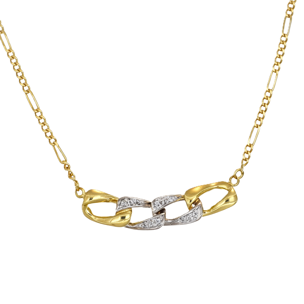 Collana - 18 carati Oro bianco, Oro giallo - 0.12ct. tw. Diamante (Naturale)